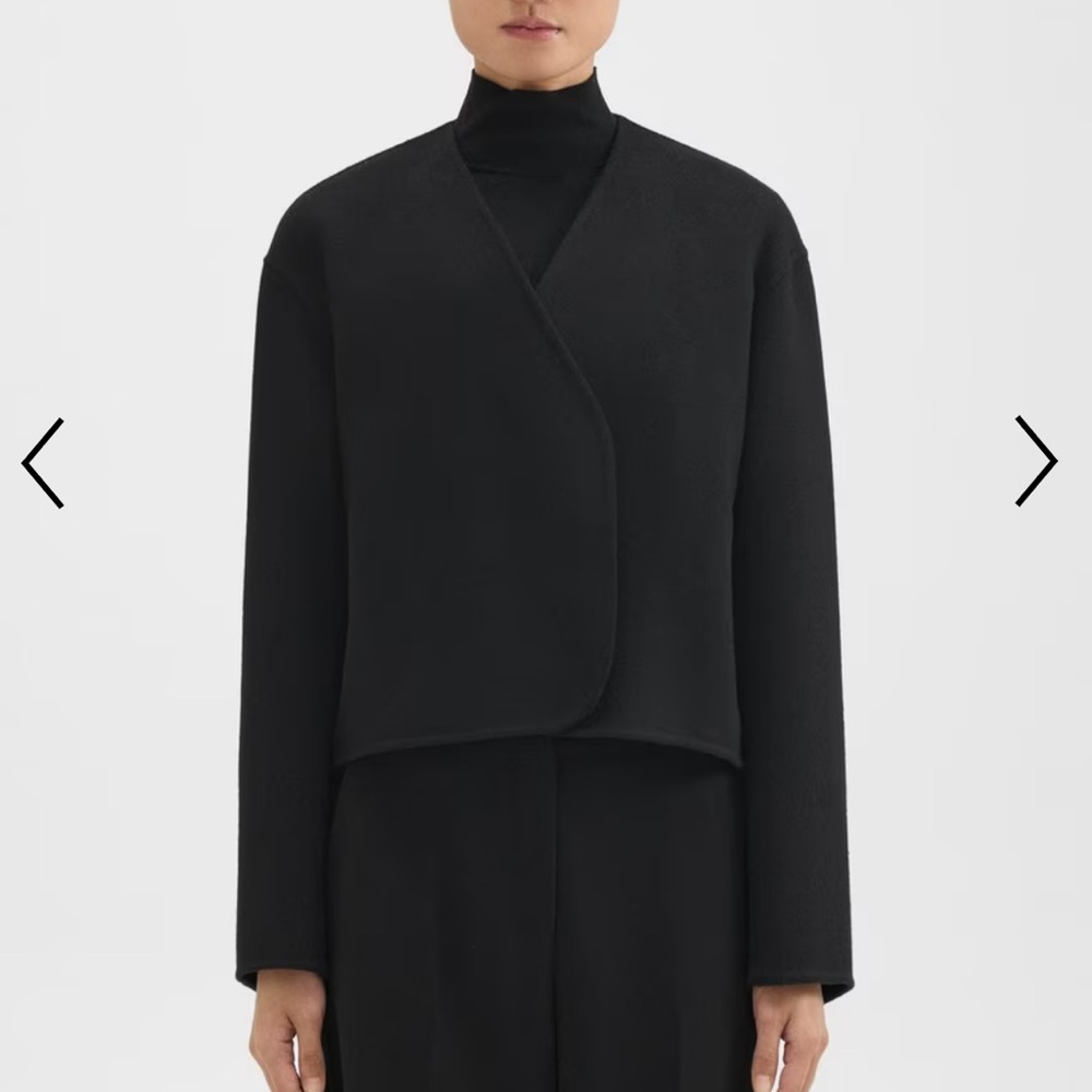 Theory Rounded Crop Jacket in Double-Face Wool-Cashmere